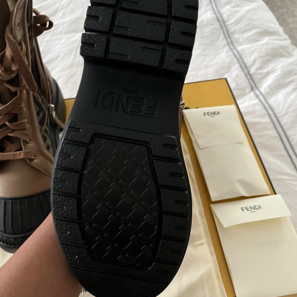 Fendi Brown and Black Combat Boots - Picture 5 of 7